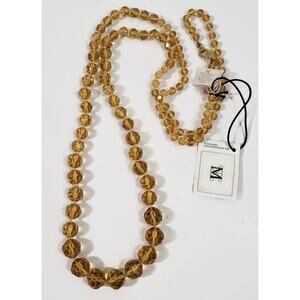 Metropolitan Museum of Art MMA Faceted Citrine Colored Crystal Bead Necklace 39"